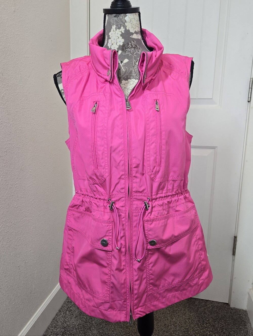 VTG Lauren Ralph Lauren Windbreaker Vest Women's Medium Bright Pink